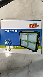 Solar Led Projektör 3 Renk ışık ve kırmızı mavi çakar ledli 200W