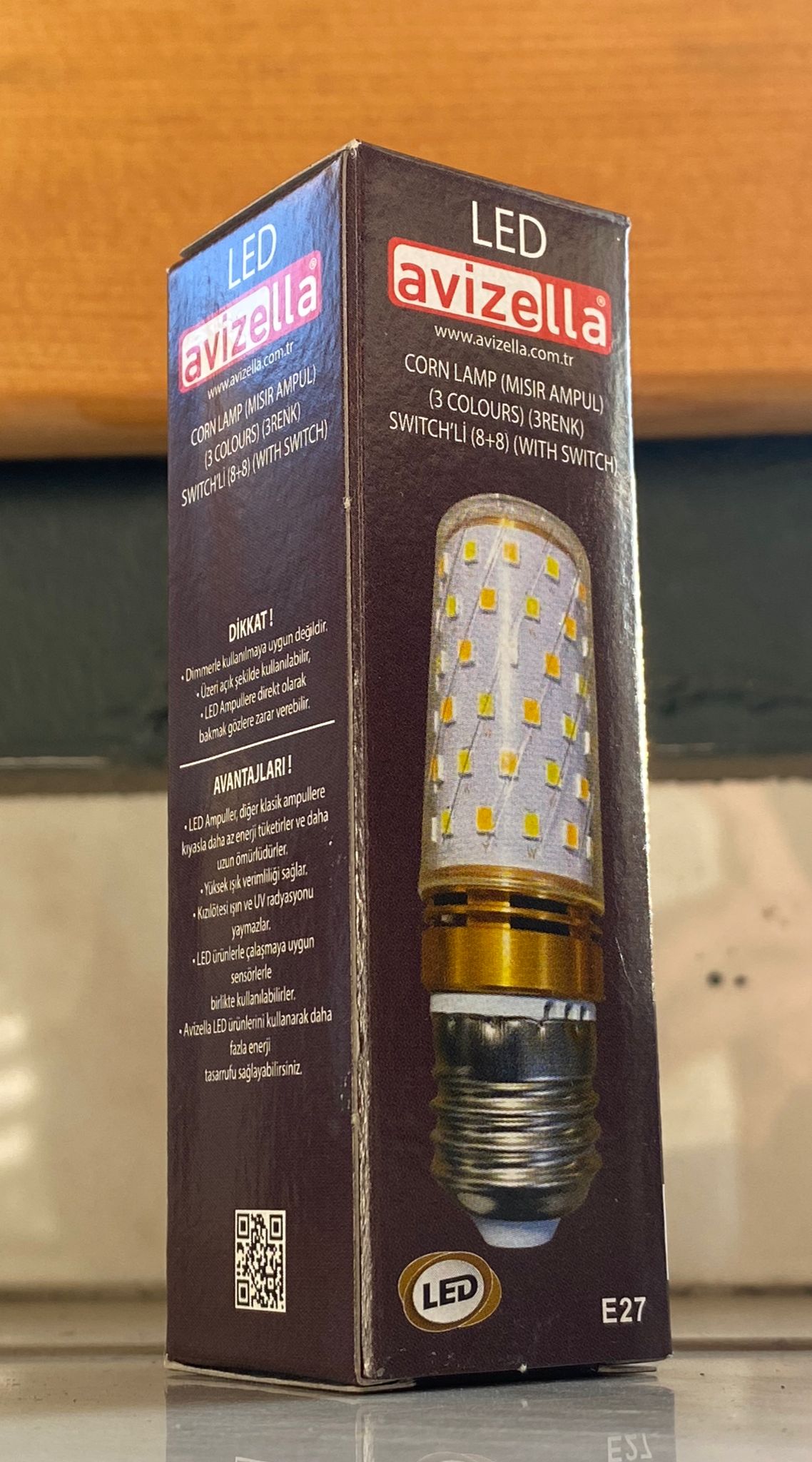 Avizella LED 3 Renk Mısır Ampül E27 Duylu